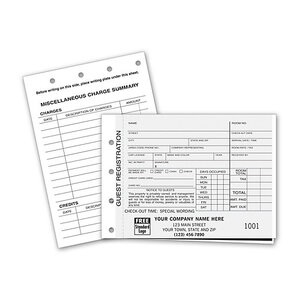 Custom printed forms for the hospitality restaurant and motel business