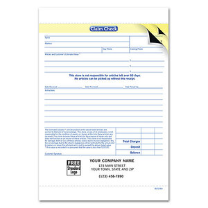 Custom printed business forms for jewelry stores or jewelers