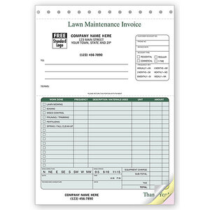 Custom printed landscaping business forms