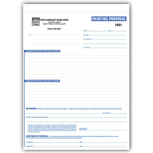 Custom printed business forms for painting businesses