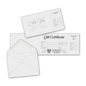 Custom printed gift certificates that can be ordered online