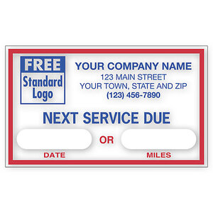 Custom printed auto windshield labels for car repair shops