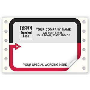 Custom printed business shipping labels for pin feed printers