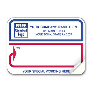 Custom printed padded shipping labels for business use