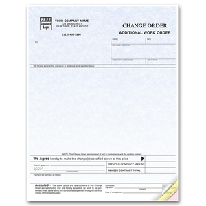 Contractor change order business forms