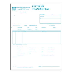 Custom printed laser transmittal forms