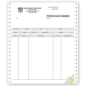 Continuous and custom printed purchase orders for your business