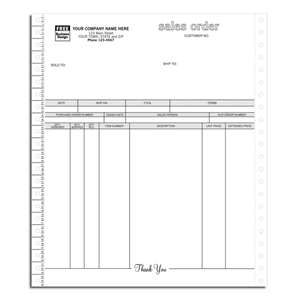 Custom printed continuous sales orders