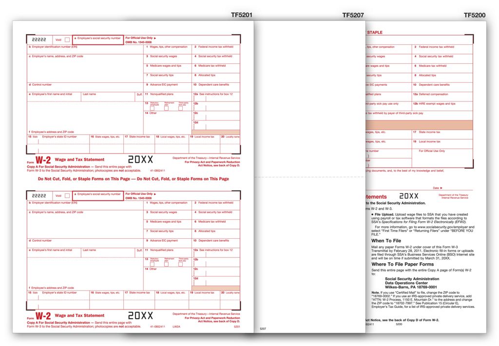 Blank W-2 Tax Forms