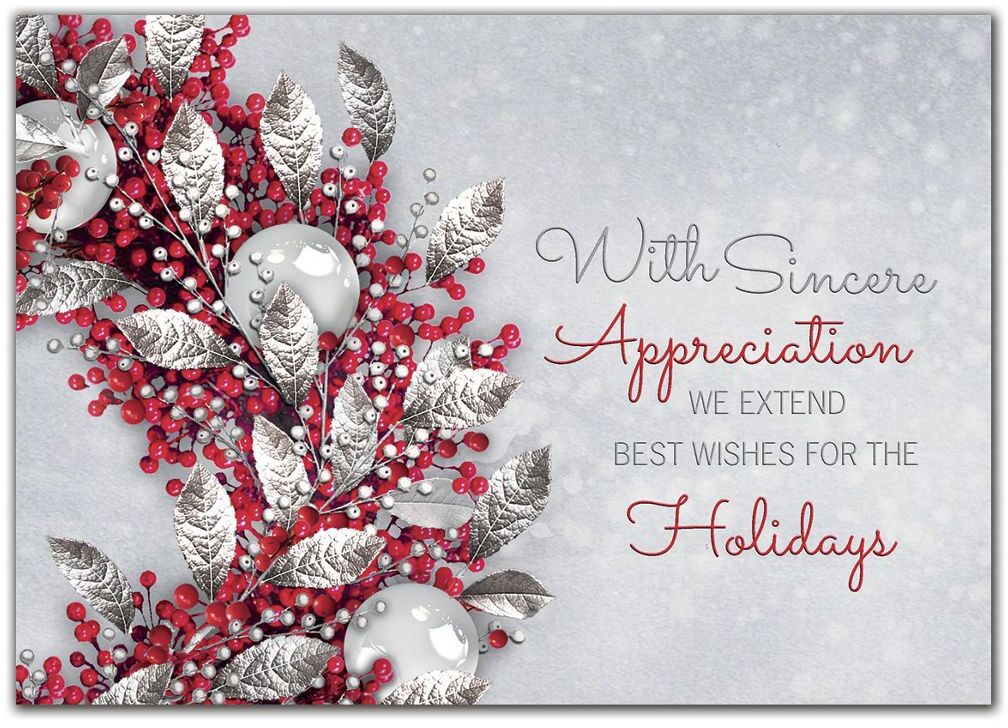 Custom Business Appreciation Sentiment Holiday Cards