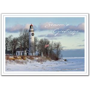 Lighthouse Themed Holiday Cards for Businesses