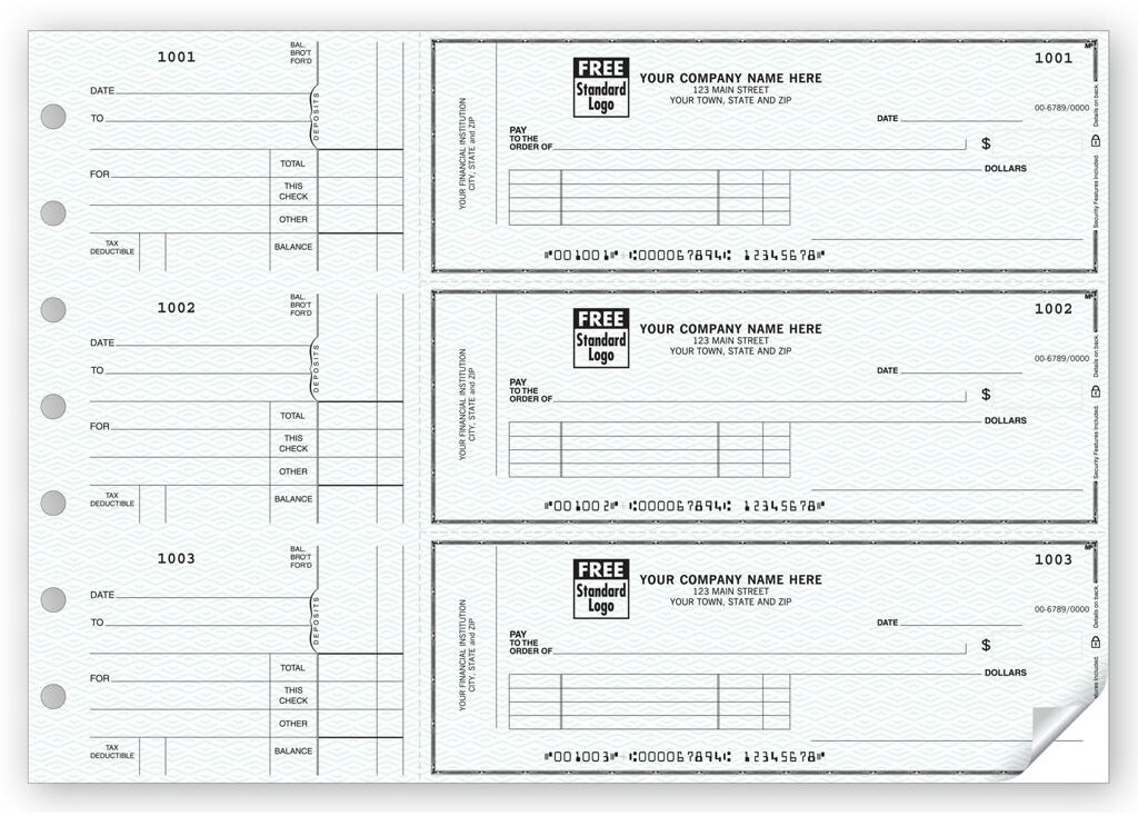 Custom 3-To-A-Page Voucher Checks