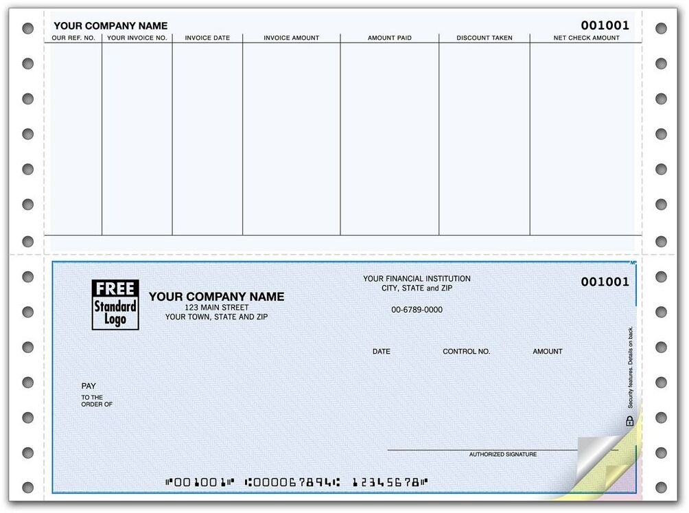 Accounts Payable Detailed Business Checks with Discount Taken Box