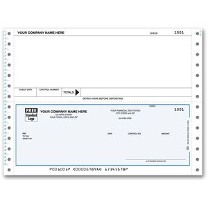 Continuous Business Checks with Control Number on Top Stub