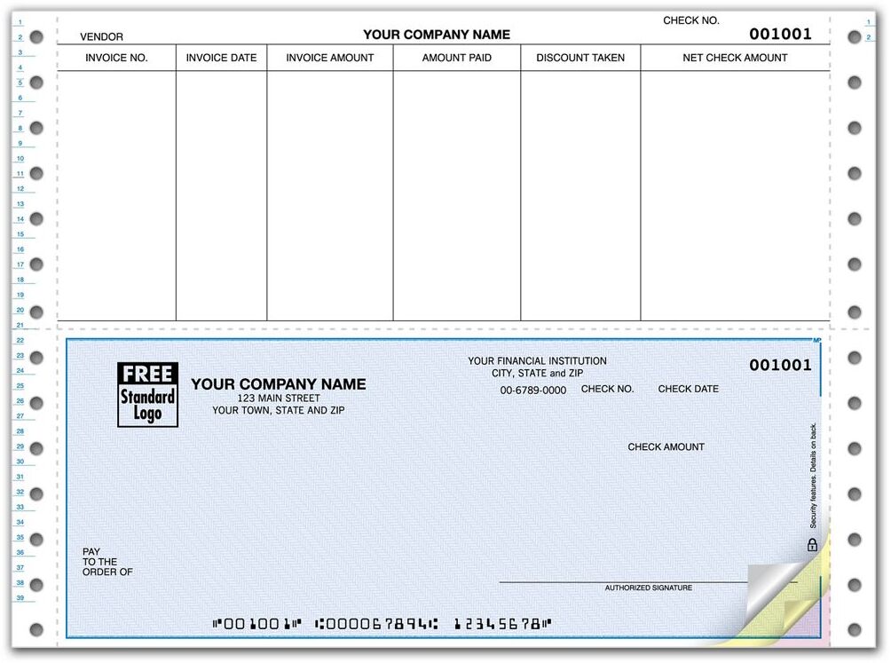 Continuous Carbonless Accounts Payable Check