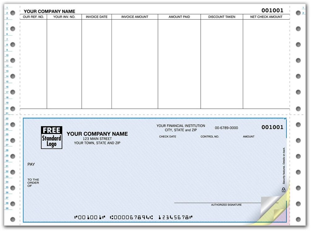 Accounts Payable Checks for Pin Feed Printers