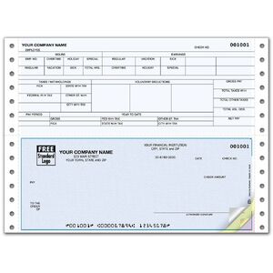 Continuous Feed Payroll Checks with Vacation/Sick/Holiday/Overtime Pay