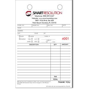 Custom retail register forms that fan-part in a countertop box