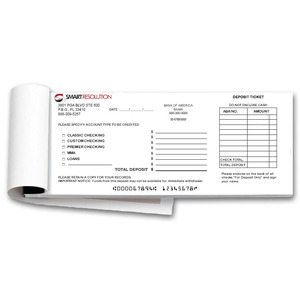 Custom business deposit slips booked