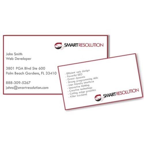 Custom business card design with 2 PMS ink colors