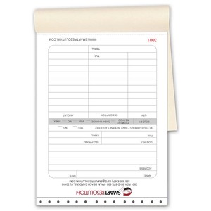 Custom business forms with double stubs in books