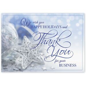 Silver Star Holiday Greeting Cards for Business