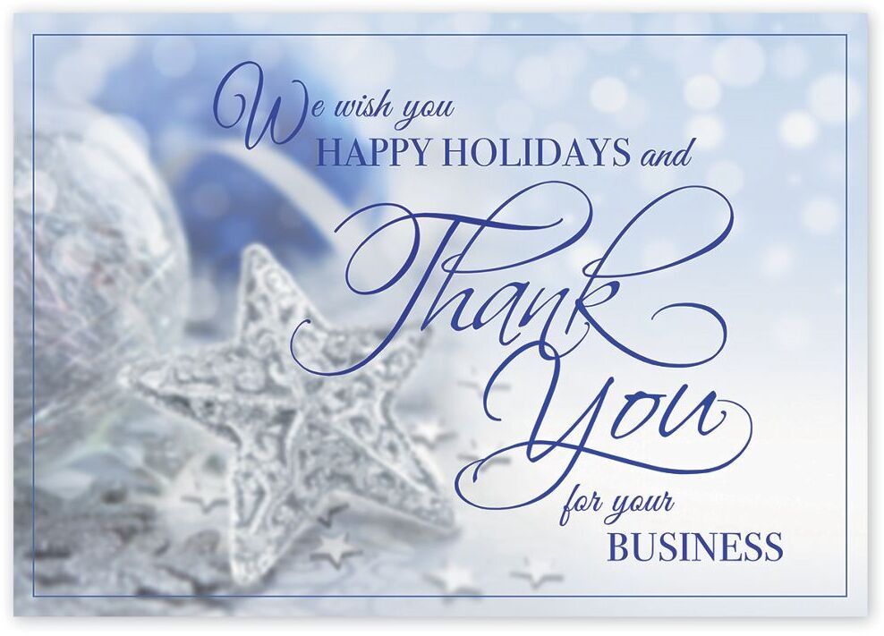 Silver Star Holiday Greeting Cards for Business