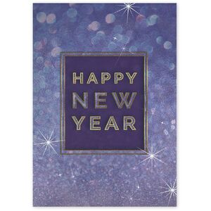 Custom Business Holiday Cards - Purple Happy New Year