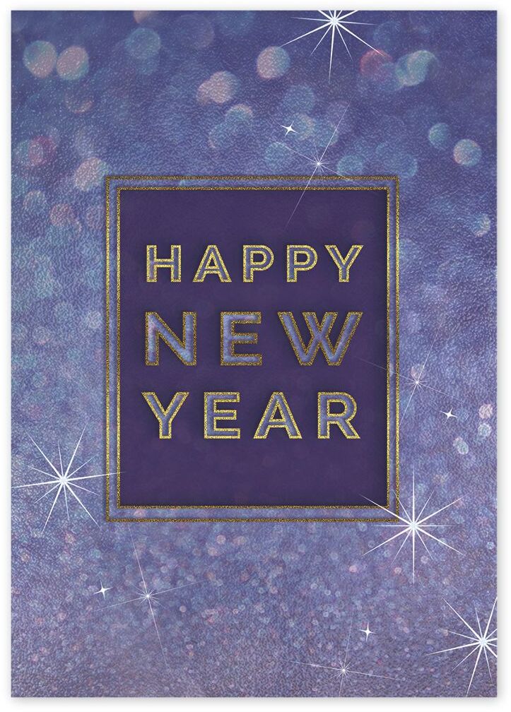 Custom Business Holiday Cards - Purple Happy New Year