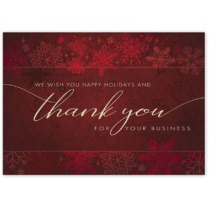 Custom Business Thank You Holiday Cards - Deep Red