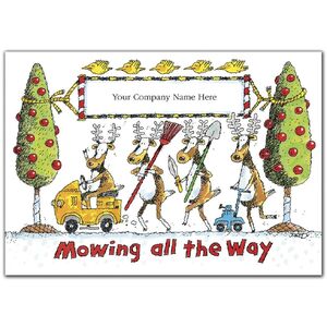 Funny Professional Holiday Cards - Landscaping Reindeer