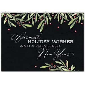 Custom New Year's Holiday Cards on Black Background