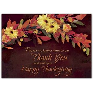 Customized Thanksgiving Cards for Business - Autumn Floral Theme