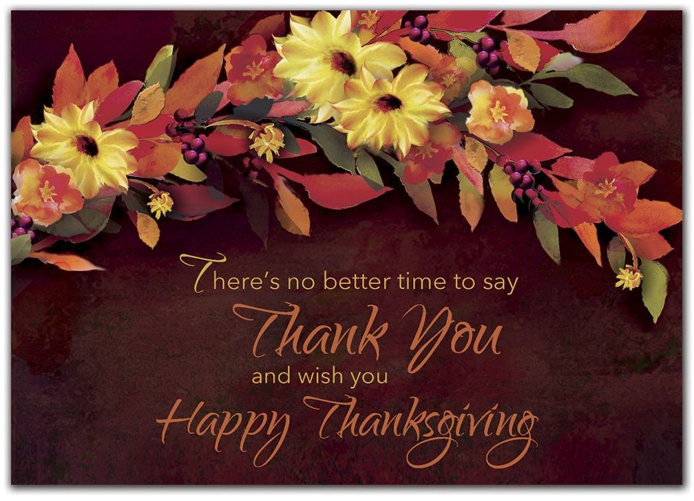 Customized Thanksgiving Cards for Business - Autumn Floral Theme