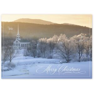 Custom Christmas Greeting Cards | Snowy Church