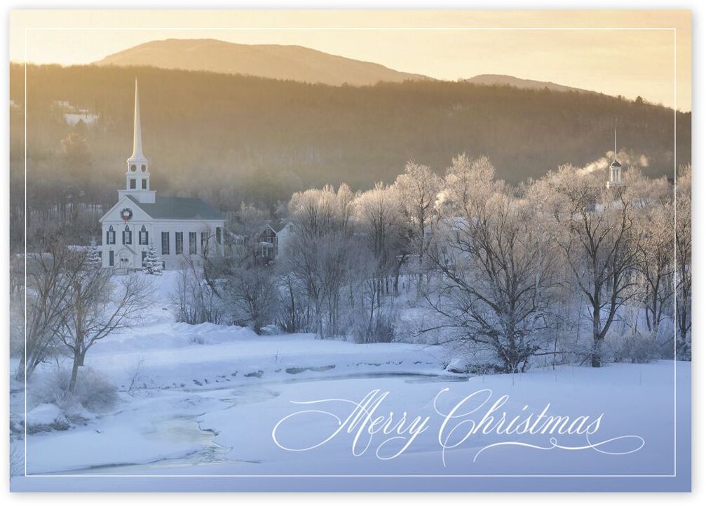 Custom Christmas Greeting Cards | Snowy Church