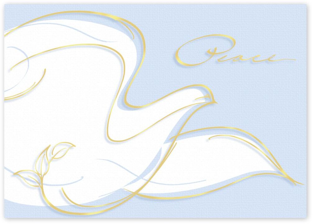 Custom Printed Peace Dove Holiday Cards