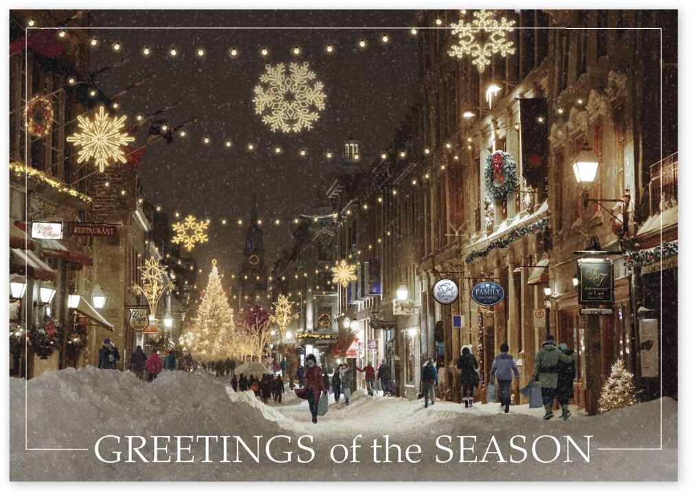 Custom Stroll on Traditional Street Holiday Cards