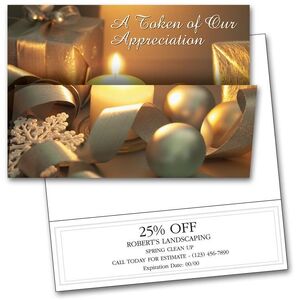 Custom printed greeting cards for businesses with pre-printed coupon