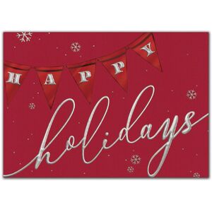 Custom Printed Holiday Cards - Red and Silver