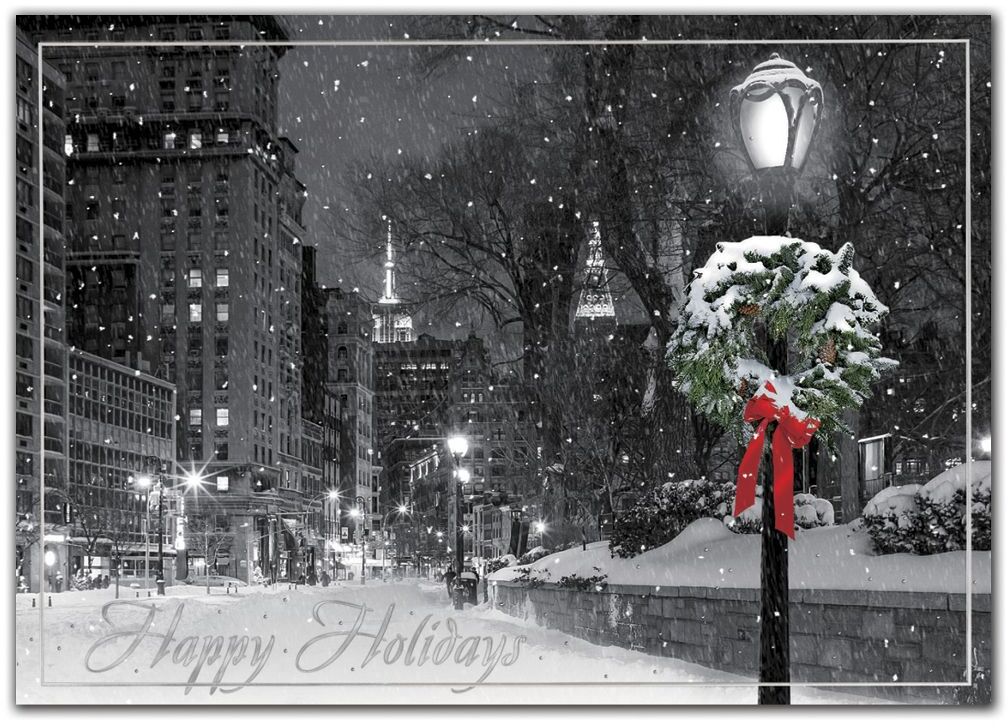 Custom New York Themed Holiday Cards - Big Apple Hush