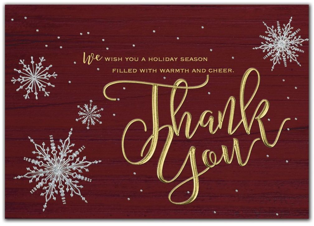 Custom Printed Gratitude Greeting Cards - Burgundy and Gold