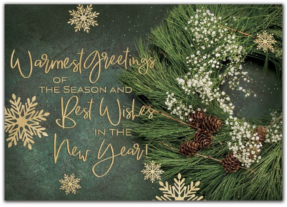 Custom Holiday Cards | Green & Gold