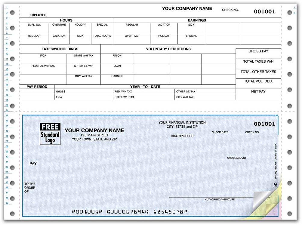 Continuous Payroll Check Printing