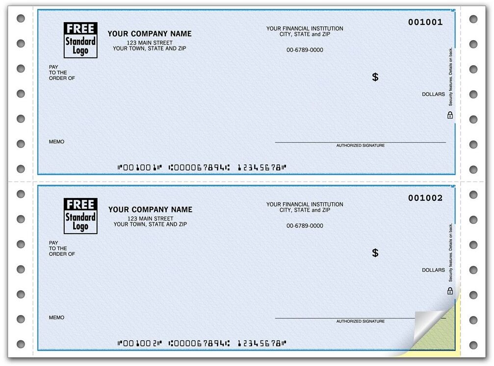 Pin Feed Quicken® Business Checks