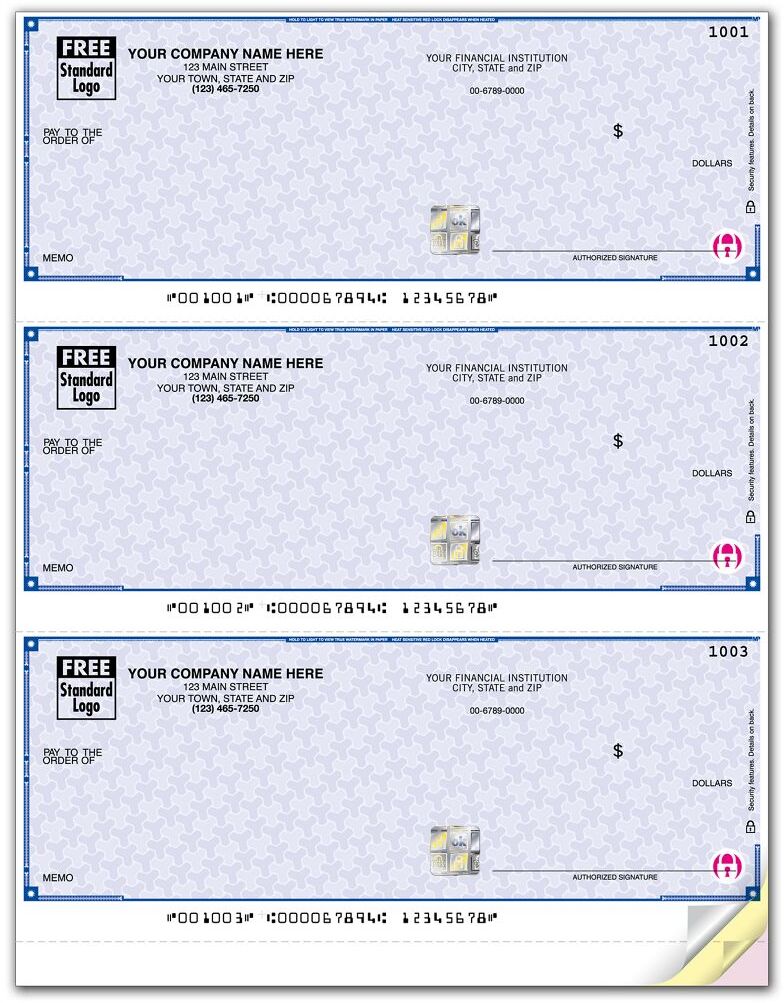 Printing of foil hologram business check