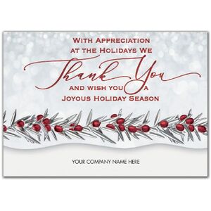 Business Holiday Greeting Cards - Thankful Appreciation