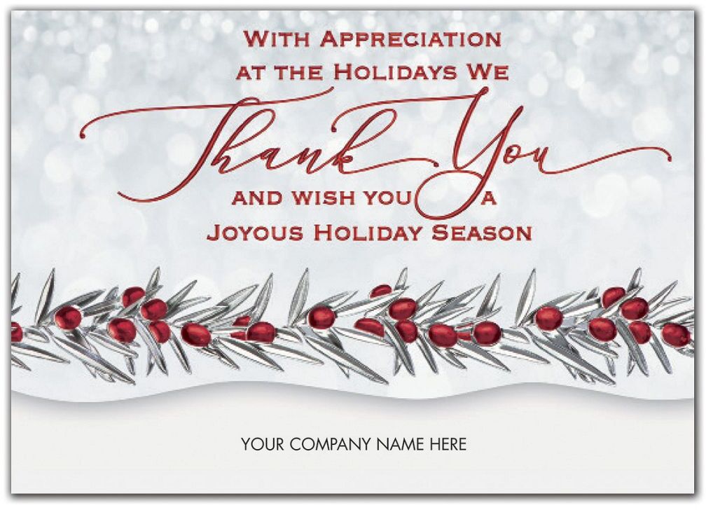 Business Holiday Greeting Cards - Thankful Appreciation