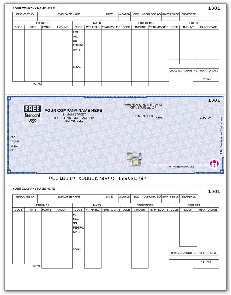 Microsoft© Laser Payroll Checks with Logo