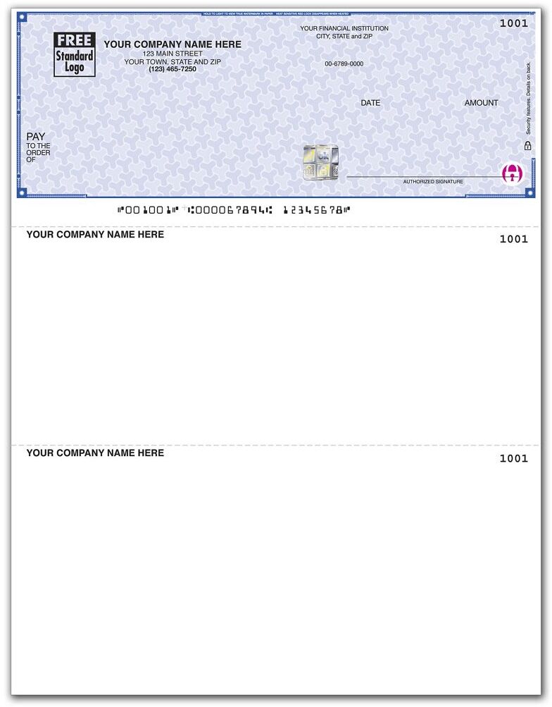 High Security Laser Top Checks with Logo